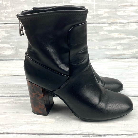 Charles by Charles David Black Chunky Block Heel Boots Trudy Ankle Boot 7.5M - Picture 10 of 16